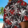 Tampa Bay Buccaneers Hawaiian Shirt - Palm Pattern Red Black Aloha Shirt
