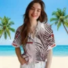 Tampa Bay Buccaneers Hawaiian Shirt - Palm Stripes Red Black White Aloha Shirt