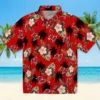 Tampa Bay Buccaneers Hawaiian Shirt - Palm Tree Flower Red Aloha Shirt