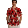 Tampa Bay Buccaneers Hawaiian Shirt - Palm Tree Flower Red Aloha Shirt