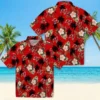 Tampa Bay Buccaneers Hawaiian Shirt - Palm Tree Flower Red Aloha Shirt