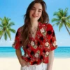 Tampa Bay Buccaneers Hawaiian Shirt - Palm Tree Flower Red Aloha Shirt
