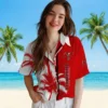 Tampa Bay Buccaneers Hawaiian Shirt - Palm Trees Red White Aloha Shirt