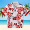 Tampa Bay Buccaneers Hawaiian Shirt - Patriotic Hibiscus Design Red White Aloha Shirt