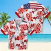 Tampa Bay Buccaneers Hawaiian Shirt - Patriotic Hibiscus Design Red White Aloha Shirt