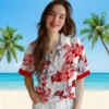 Tampa Bay Buccaneers Hawaiian Shirt - Patriotic Hibiscus Design Red White Aloha Shirt