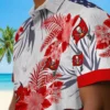 Tampa Bay Buccaneers Hawaiian Shirt - Patriotic Hibiscus Design Red White Aloha Shirt