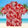 Tampa Bay Buccaneers Hawaiian Shirt - Tropical Leaf Red White Aloha Shirt