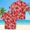 Tampa Bay Buccaneers Hawaiian Shirt - Tropical Leaf Red White Aloha Shirt