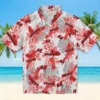 Tampa Bay Buccaneers Hawaiian Shirt - Tropical Leaves Red White Aloha Shirt