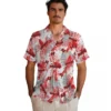Tampa Bay Buccaneers Hawaiian Shirt - Tropical Leaves Red White Aloha Shirt