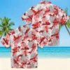 Tampa Bay Buccaneers Hawaiian Shirt - Tropical Leaves Red White Aloha Shirt