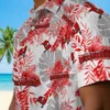 Tampa Bay Buccaneers Hawaiian Shirt - Tropical Leaves Red White Aloha Shirt