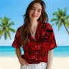 Tampa Bay Buccaneers Hawaiian Shirt - Tropical Patchwork Red Black Aloha Shirt