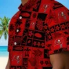 Tampa Bay Buccaneers Hawaiian Shirt - Tropical Patchwork Red Black Aloha Shirt