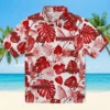 Tampa Bay Buccaneers Hawaiian Shirt - Tropical Plants Red White Aloha Shirt