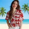 Tampa Bay Buccaneers Hawaiian Shirt - Tropical Plants Red White Aloha Shirt