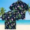 Tennessee Titans Hawaiian Shirt - Flamingo Leaf Motif Navy Aloha Shirt