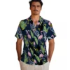 Tennessee Titans Hawaiian Shirt - Flamingo Leaves Navy Aloha Shirt