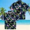 Tennessee Titans Hawaiian Shirt - Flamingo Leaves Navy Aloha Shirt