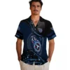 Tennessee Titans Hawaiian Shirt - Football Wave Navy Black Aloha Shirt