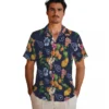 Tennessee Titans Hawaiian Shirt - Hibiscus And Fruit Navy Blue Aloha Shirt