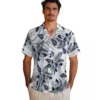 Tennessee Titans Hawaiian Shirt - Hibiscus Palm Leaves Navy White Aloha Shirt