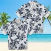 Tennessee Titans Hawaiian Shirt - Hibiscus Palm Leaves Navy White Aloha Shirt