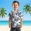 Tennessee Titans Hawaiian Shirt - Hibiscus Palm Leaves Navy White Aloha Shirt