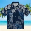 Tennessee Titans Hawaiian Shirt - Hibiscus Print Navy Aloha Shirt