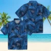 Tennessee Titans Hawaiian Shirt - Leafy Palms Navy Aloha Shirt