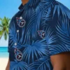 Tennessee Titans Hawaiian Shirt - Leafy Palms Navy Aloha Shirt