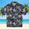 Tennessee Titans Hawaiian Shirt - Palm Pattern Navy Black Aloha Shirt