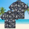 Tennessee Titans Hawaiian Shirt - Palm Pattern Navy Black Aloha Shirt