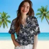 Tennessee Titans Hawaiian Shirt - Palm Pattern Navy Black Aloha Shirt