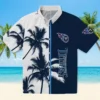 Tennessee Titans Hawaiian Shirt - Palm Trees Navy White Aloha Shirt