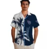 Tennessee Titans Hawaiian Shirt - Palm Trees Navy White Aloha Shirt