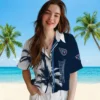Tennessee Titans Hawaiian Shirt - Palm Trees Navy White Aloha Shirt