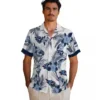 Tennessee Titans Hawaiian Shirt - Patriotic Hibiscus Design Navy White Aloha Shirt