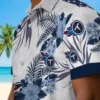 Tennessee Titans Hawaiian Shirt - Patriotic Hibiscus Design Navy White Aloha Shirt