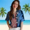 Tennessee Titans Hawaiian Shirt - Stitched Flag Navy Aloha Shirt