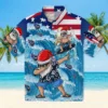 Tennessee Titans Hawaiian Shirt - Surfing Santa Blue Aloha Shirt
