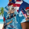 Tennessee Titans Hawaiian Shirt - Surfing Santa Blue Aloha Shirt