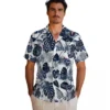 Tennessee Titans Hawaiian Shirt - Tropical Plants Navy White Aloha Shirt