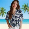 Tennessee Titans Hawaiian Shirt - Tropical Plants Navy White Aloha Shirt