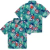 Texas Rangers Hawaiian Shirt - Customized Hibiscus Blossoms Blue Aloha Shirt