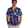 Texas Rangers Hawaiian Shirt - Tropical Floral Pattern Aloha Shirt
