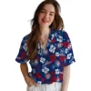 Texas Rangers Hawaiian Shirt - Tropical Floral Pattern Aloha Shirt