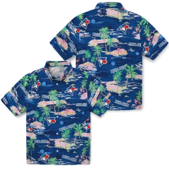 Toronto Blue Jays Hawaiian Shirt - Tropical Palms Aloha Shirt