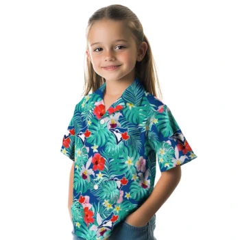 Toronto Blue Jays Hawaiian Shirt - Personalized Hibiscus Blossoms Blue Aloha Shirt
